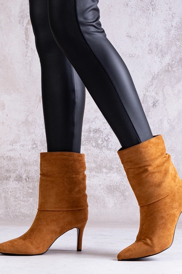 Hnedé členkové čižmy na...