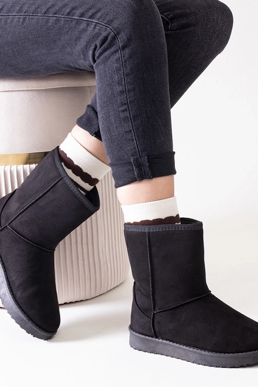 Čierne zateplené klasické snehule Libero