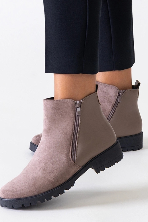 Hnedé platformové topánky z umelej...