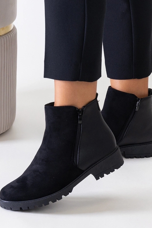 Čierne platformové topánky z umelej...