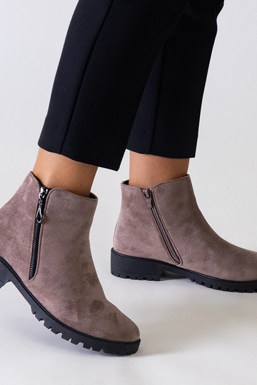 Hnedé členkové čižmy s...