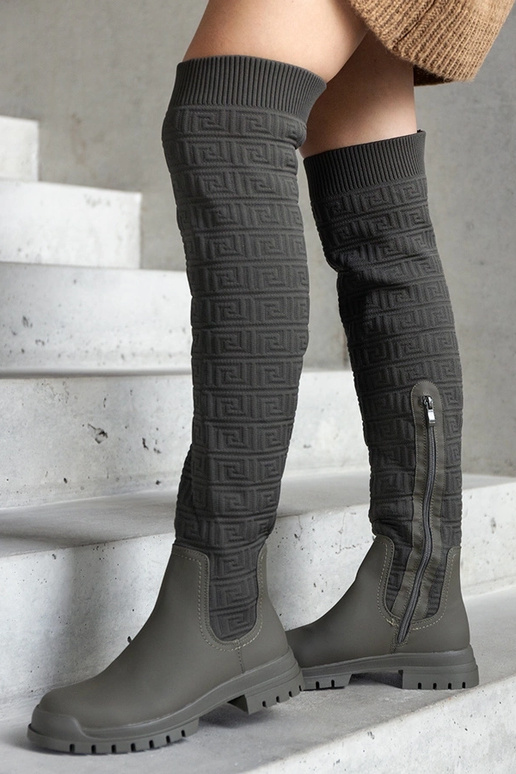 Zelené čižmy z matnej látky Scarlett