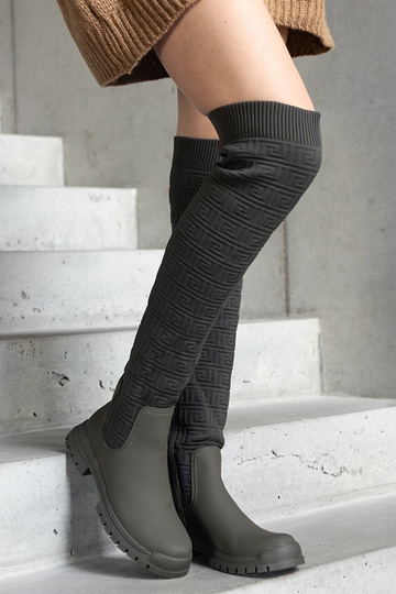 Zelené čižmy z matnej látky... 2