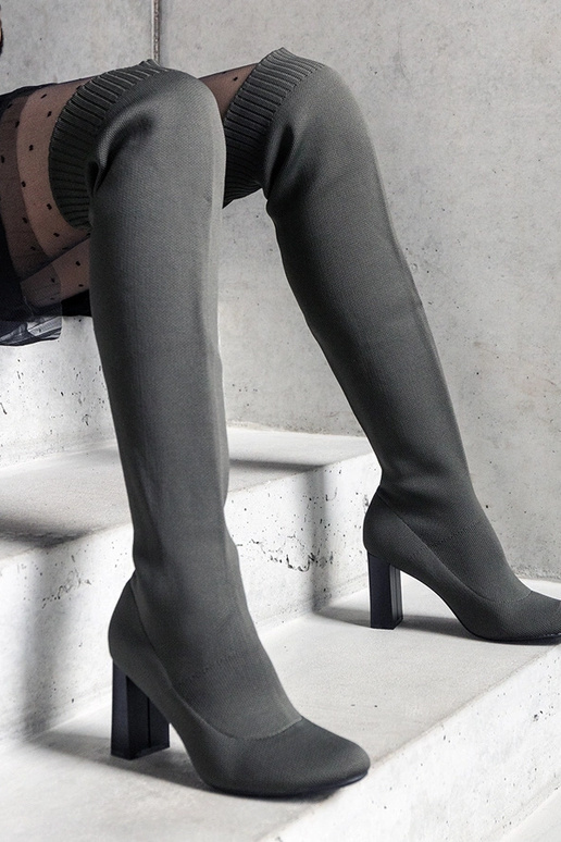 Zelené nazúvacie čižmy s elastickým...