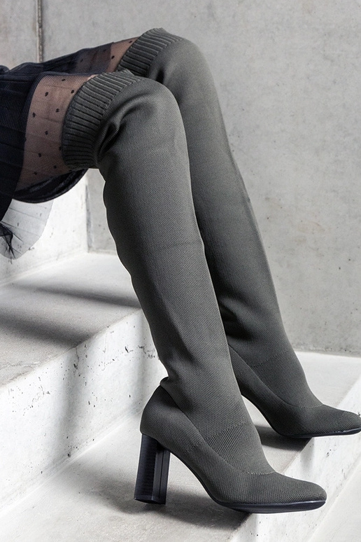 Zelené nazúvacie čižmy s elastickým...