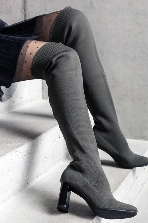 Zelené nazúvacie čižmy s elastickým...