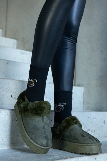 Zelené papuče na platforme... 2