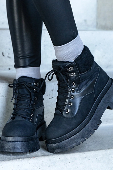 Čierne turistické topánky s... 2