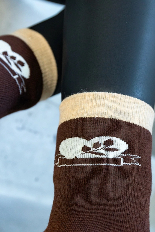 Hnedé teplé ponožky Sella