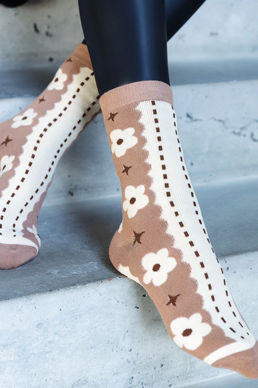 Čiernobiele teplé ponožky Sella