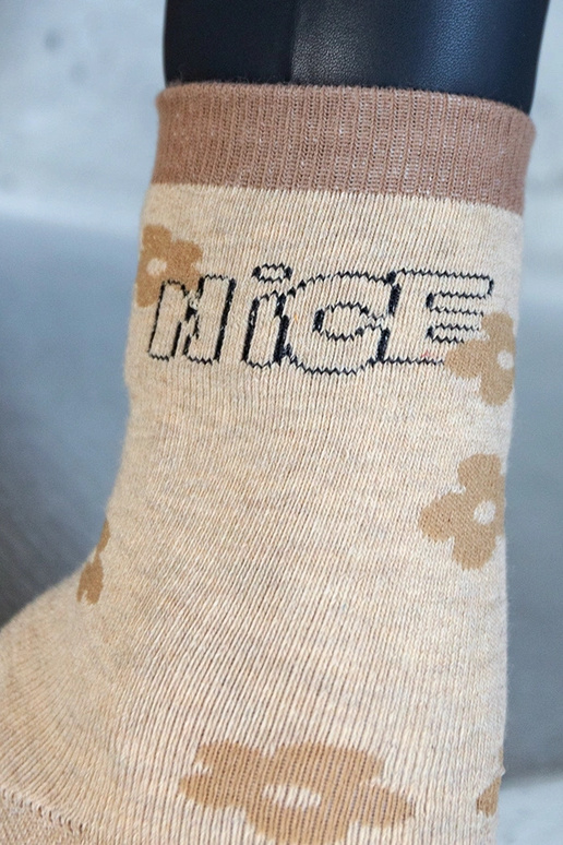 Béžové teplé ponožky Sella