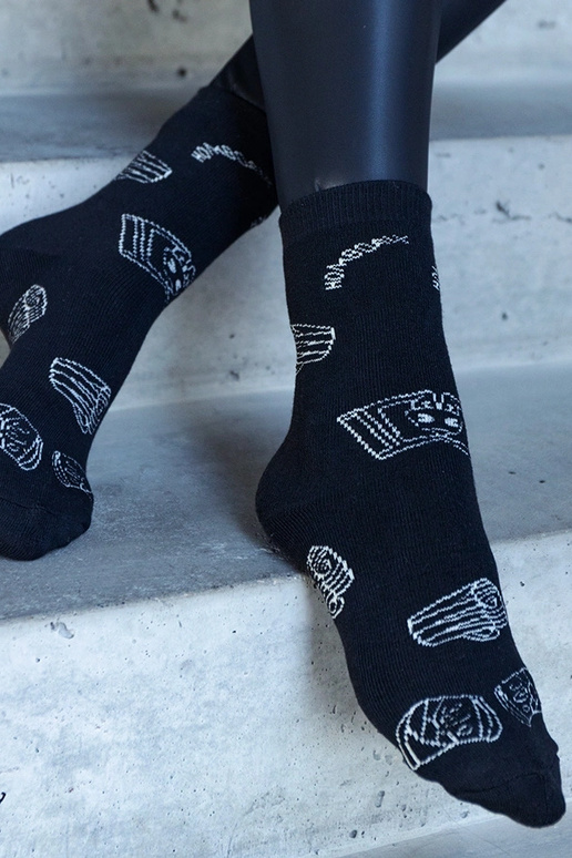 Čierno-biele teplé ponožky Sella Čierno-biele teplé ponožky Sella