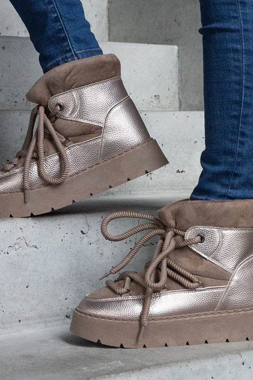 Tmavo béžové topánky na platforme s...