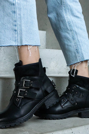 Čierne členkové čižmy s...