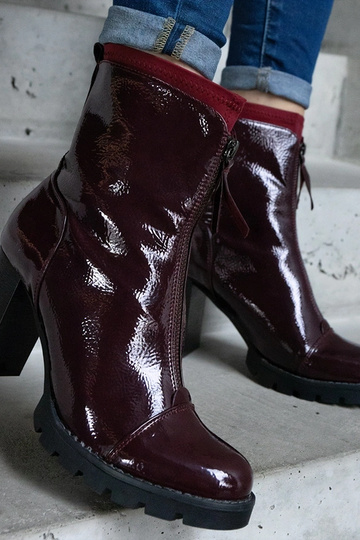 Bordové lakované členkové... 2