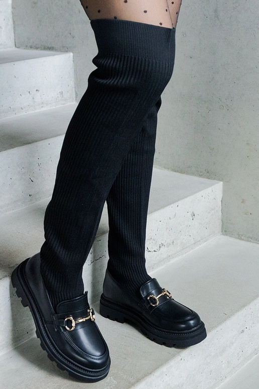 Čierne čižmy s elastickou špicou na...