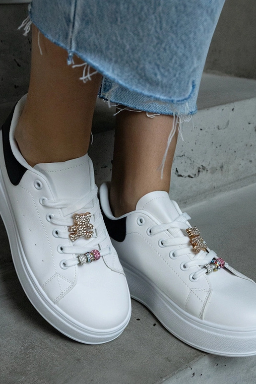 Biele tenisky na platforme zdobené...