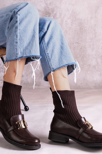 Hnedé boty s textilnou... 2