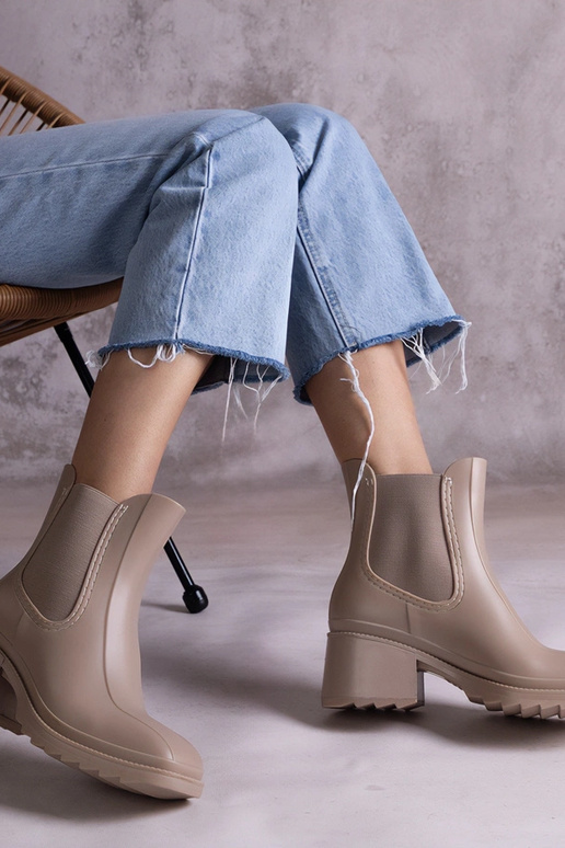 Béžové gumáky na podpätku Surien