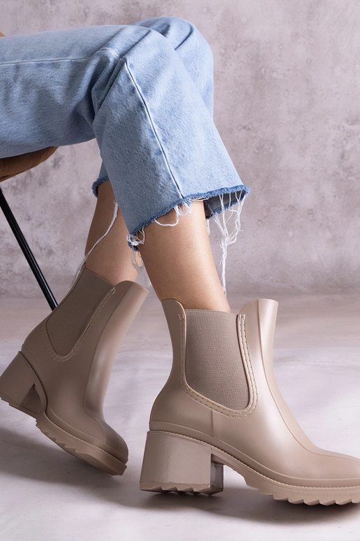 Béžové gumáky na podpätku Surien