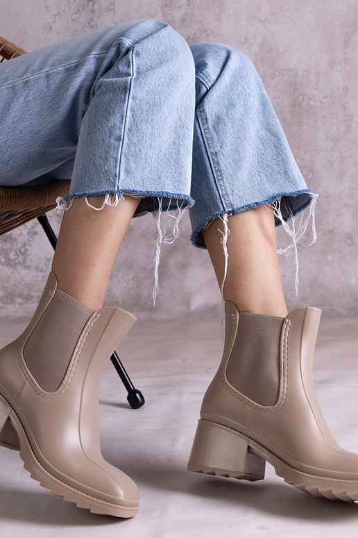 Béžové gumáky na podpätku Surien