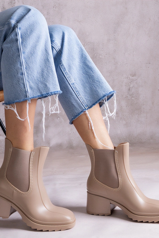 Béžové gumáky na podpätku Surien