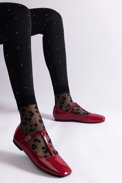 Červené lakované balerínky s...