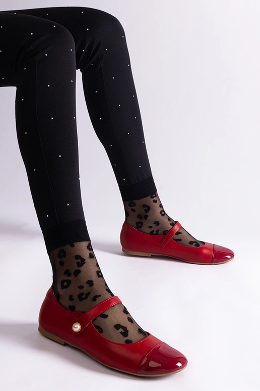 Červené lakované balerínky so...