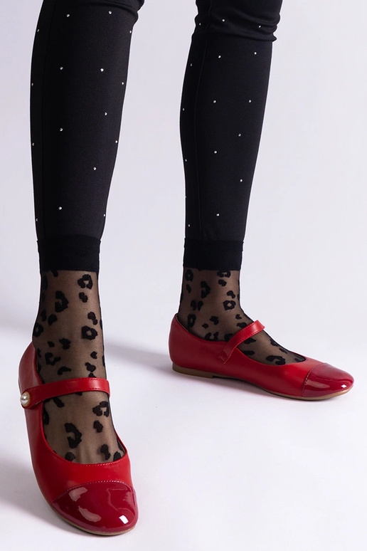 Červené lakované balerínky so...