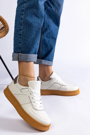 Biele šnurovacie tenisky na... 2