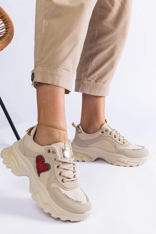 Béžové tenisky na platforme Martinez...