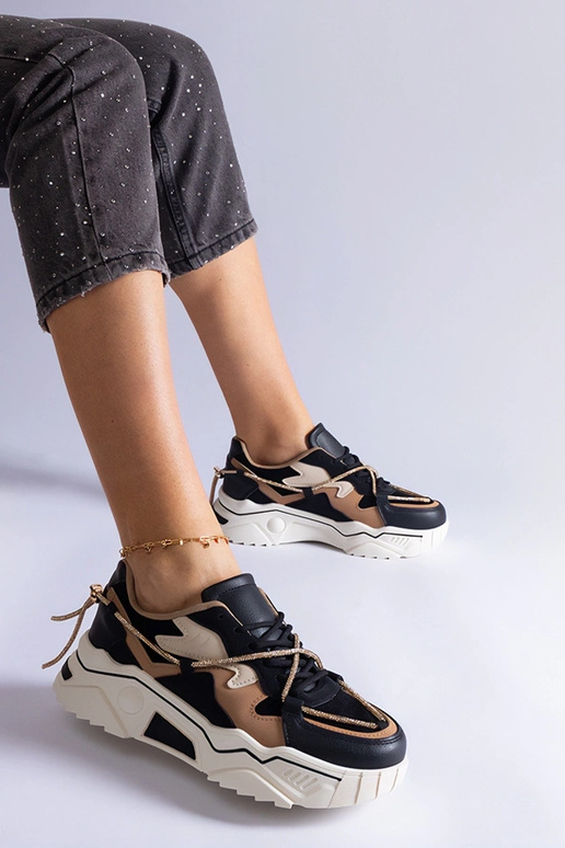 Čierne tenisky zdobené zirkónovou...