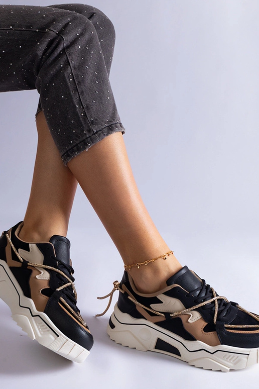 Čierne tenisky zdobené zirkónovou...