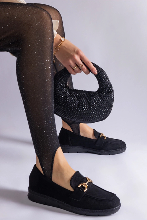 Čierne dámske perforované mokasíny z...