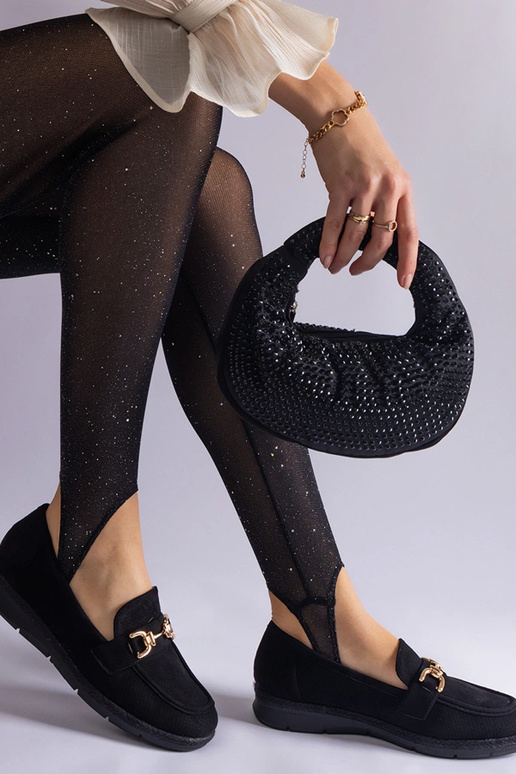 Čierne dámske perforované mokasíny z...