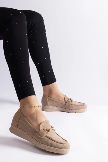 Pieskové dámske perforované...