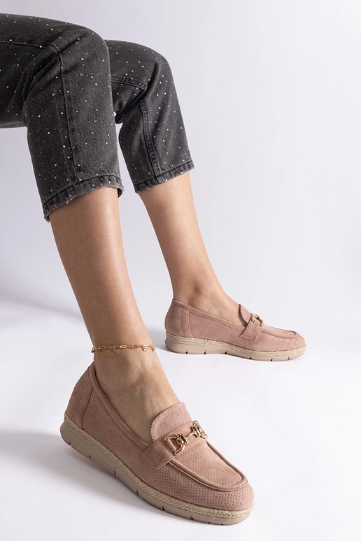 Krémové dámske topánky z umelej zamše...