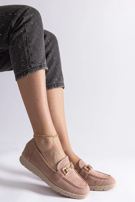 Krémové dámske topánky z umelej zamše...