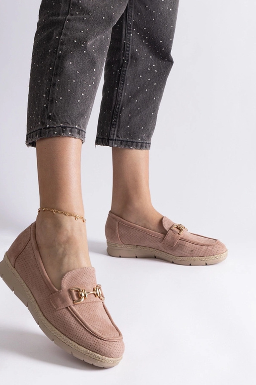 Krémové dámske topánky z umelej zamše...