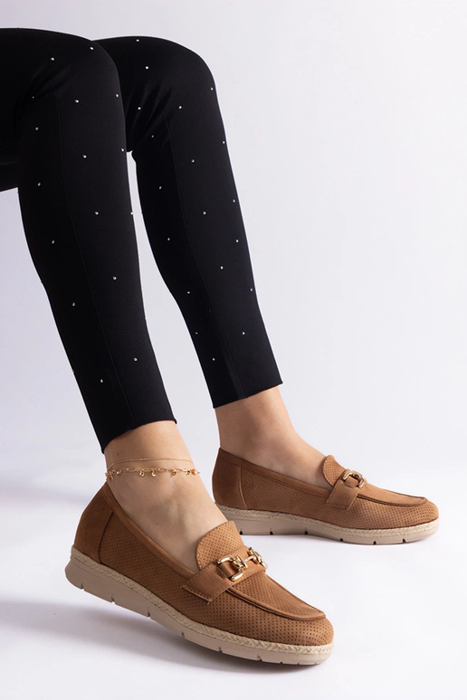 Karamele dámske topánky z umelej...