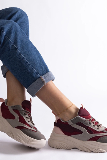 Bordovo-šedé dámske tenisky... 2