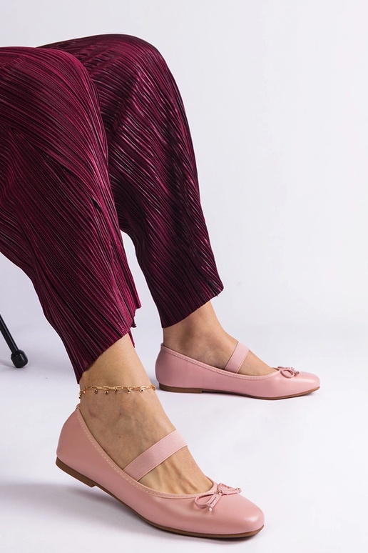 Ružové balerínky s elastickou a...