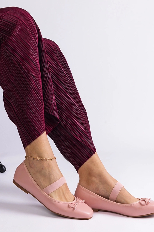 Ružové balerínky s elastickou a...