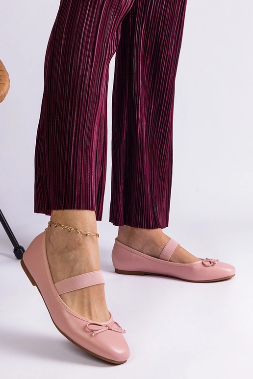 Ružové balerínky s elastickou a...