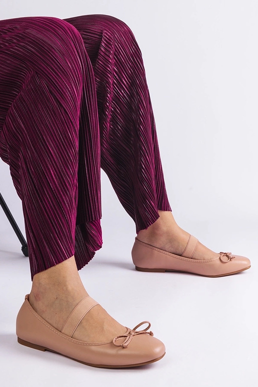 Béžové balerínky s elastickou a...