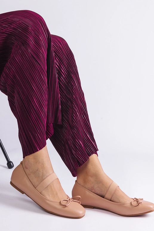 Béžové balerínky s elastickou a...