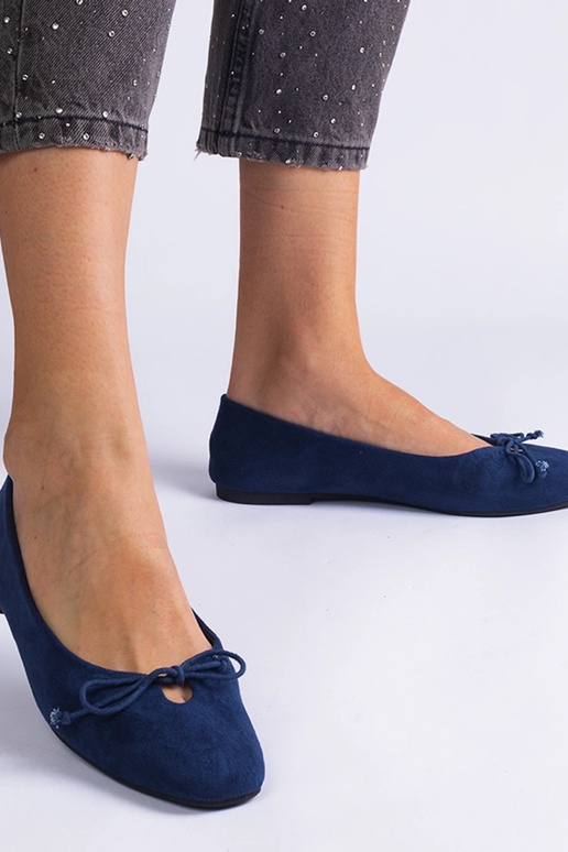 Námornícke modré balerínky s ozdobnou...