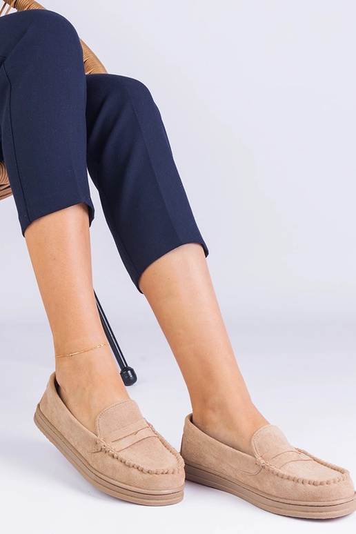 Pieskové dámske topánky z umelej...