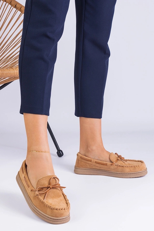 Hnedé dámske topánky z umelej zamše s...