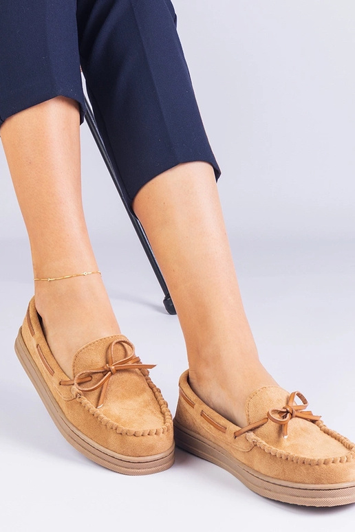 Hnedé dámske topánky z umelej zamše s...